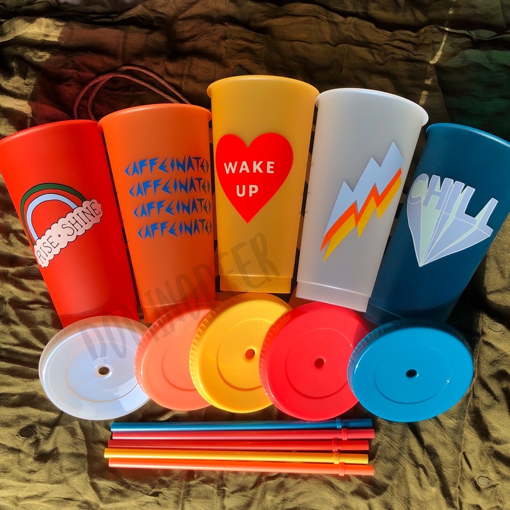 Starbucks Summer2020 Reusable 5 Cold Cups 24oz nwt